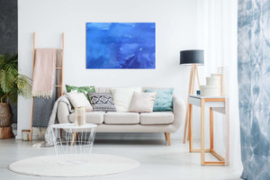 Abstract Wall Art Blue Watercolours Canvas
