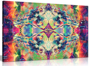 Psychedelic Trippy Art Colour Explosion Canvas