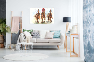 Horse Racing Watercolour Canvas