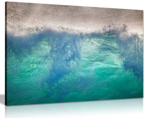 Abstract Turquiose Waves On Beach Canvas
