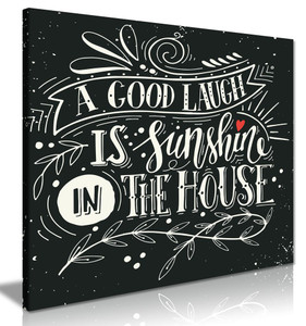 Wall Decor Pictures For Living Room Laugh Is Sunshine Quote Canvas