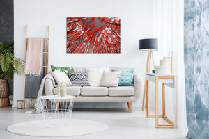 Red Trees On Black And White Background Canvas