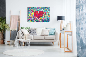 Love Heart Abstract Geometric Canvas