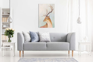 Deer Portrait Animal Wildlife Painting for Home Canvas