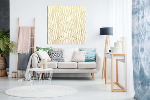 Abstract Geometric Gold Cubes Canvas