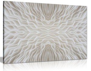 Abstract White Art Mushroom Canvas