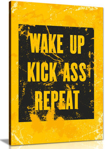 Inspiring Motivation Quote Wake Up, Kick Ass Canvas