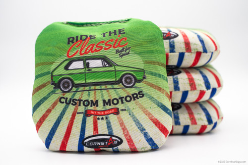Cornhole Bags. Regulation Size. Cars Ride The Classic Custom Motor Green