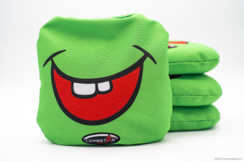 Cornhole Bags. Regulation Size. Humor Smile Green