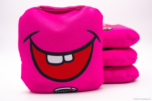 Cornhole Bags. Regulation Size. Humor Smile Pink