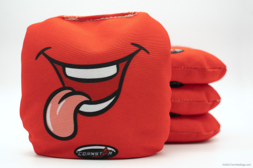 Cornhole Bags. Regulation Size. Humor Tongue Red