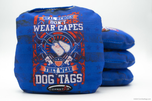 Cornhole Bags. Regulation Size. Patriot Blue Real Heroes