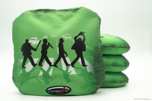 Cornhole Bags. Regulation Size. Pop Culture Green Abbey Road Killers