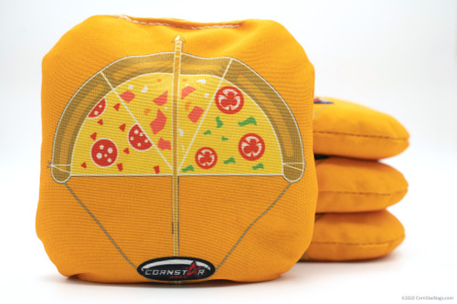Cornhole Bags. Regulation Size. Pop Culture-Pizza Orange