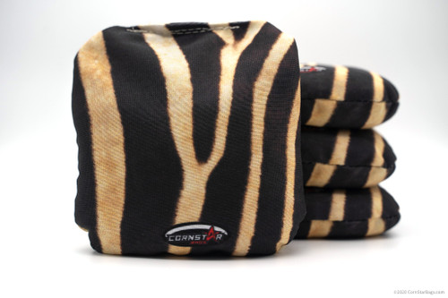 Cornhole Bags. Regulation Size. Zebra Hide Design