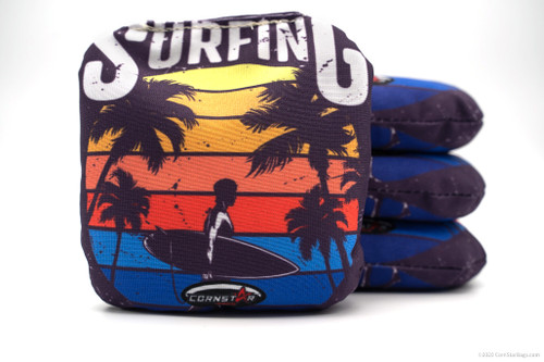 Cornhole Bags. Regulation Size. Custom Designer Surfing