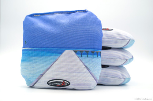 Cornhole Bags. Regulation Size. Beaches Pier Blue