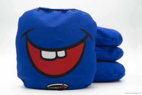 Cornhole Bags. Regulation Size. Humor Smile Blue