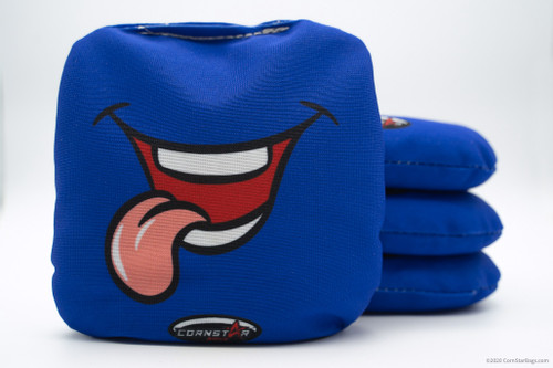 Cornhole Bags. Regulation Size. Humor Tongue Blue