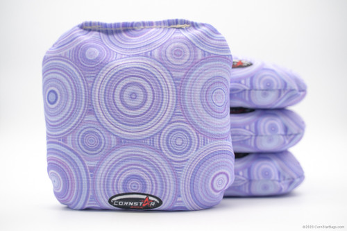 Cornhole Bags. Regulation Size. Purple Circles