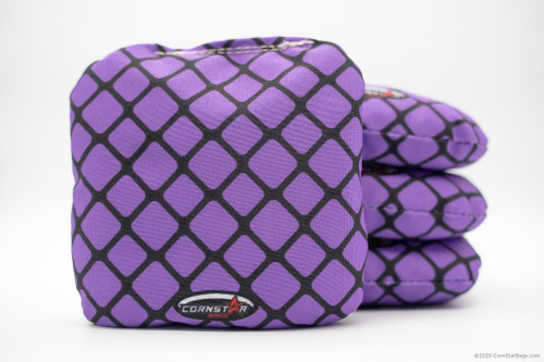 Cornhole Bags. Regulation Size. Abstract Purple Mesh