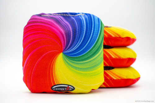 Cornhole Bags. Regulation Size. Bright Colors Rainbow Swirl