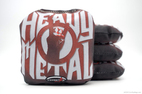 Cornhole Bags. Regulation Size. Heavy Metal Horns in Circle