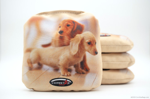 Cornhole Bags. Regulation Size. Puppies Two Dachshunds