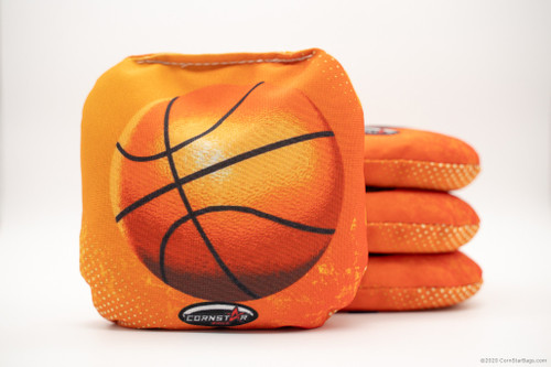 Cornhole Bags. Regulation Size. Sports Basketball on Orange