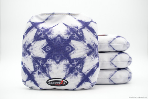 Cornhole Bags. Regulation Size. Tie Dye-Blue White Kaleidoscope
