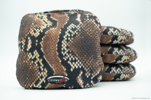 Cornhole Bags. Regulation Size. Reptiles Python Skin