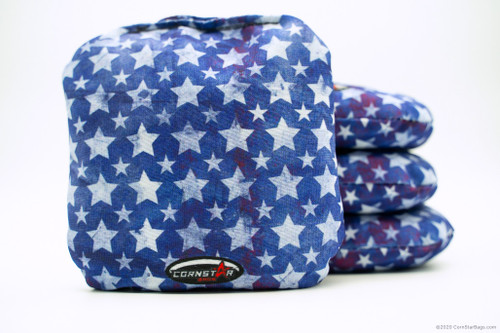 Cornhole Bags. Regulation Size. Patriot Stars on Blue