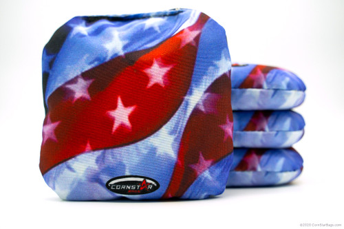 Cornhole Bags. Regulation Size. Patriot Flag Star Overlays
