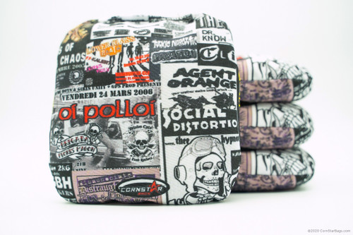 Cornhole Bags. Regulation Size. Punk Rock Collage Clippings