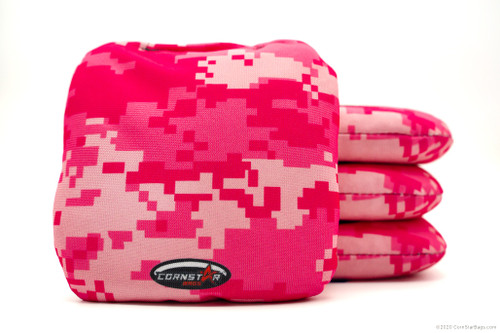 Cornhole Bags. Regulation Size. Camo Digital Pink