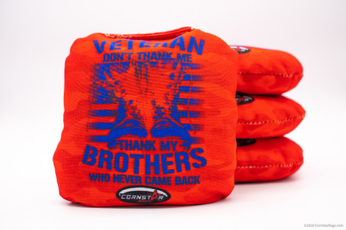 Cornhole Bags-Regulation Size-Veterans-Dont-Thank-Me-red