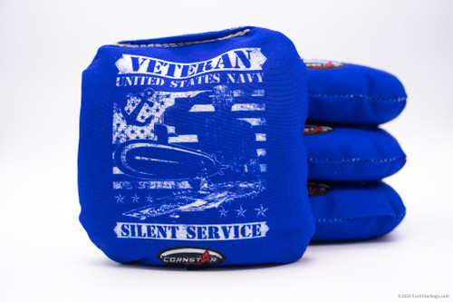 Cornhole Bags-Recreational-Veterans-Navy-Silent-Service-blue