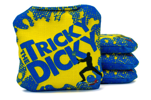 Professional Cornhole Bag-Dual Sided -Tricky Dicky-Block'em Blue