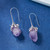 Raw ore amethyst earrings S925 sterling silver