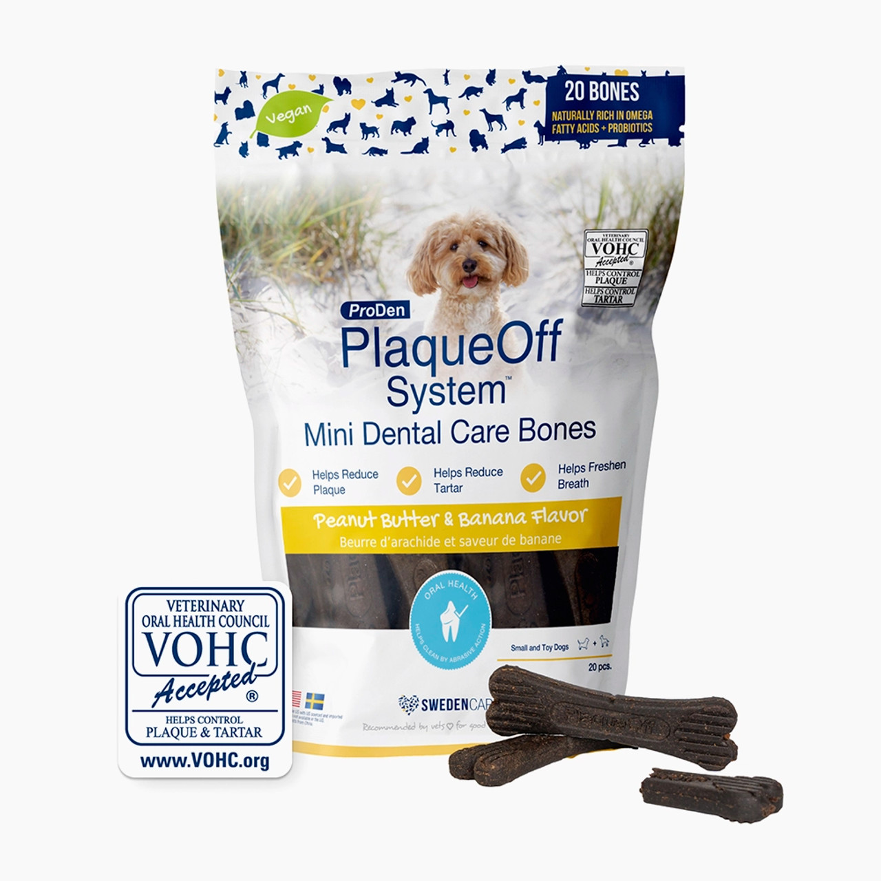 Mini Dental Care Bones - Peanut Butter & Banana Flavor