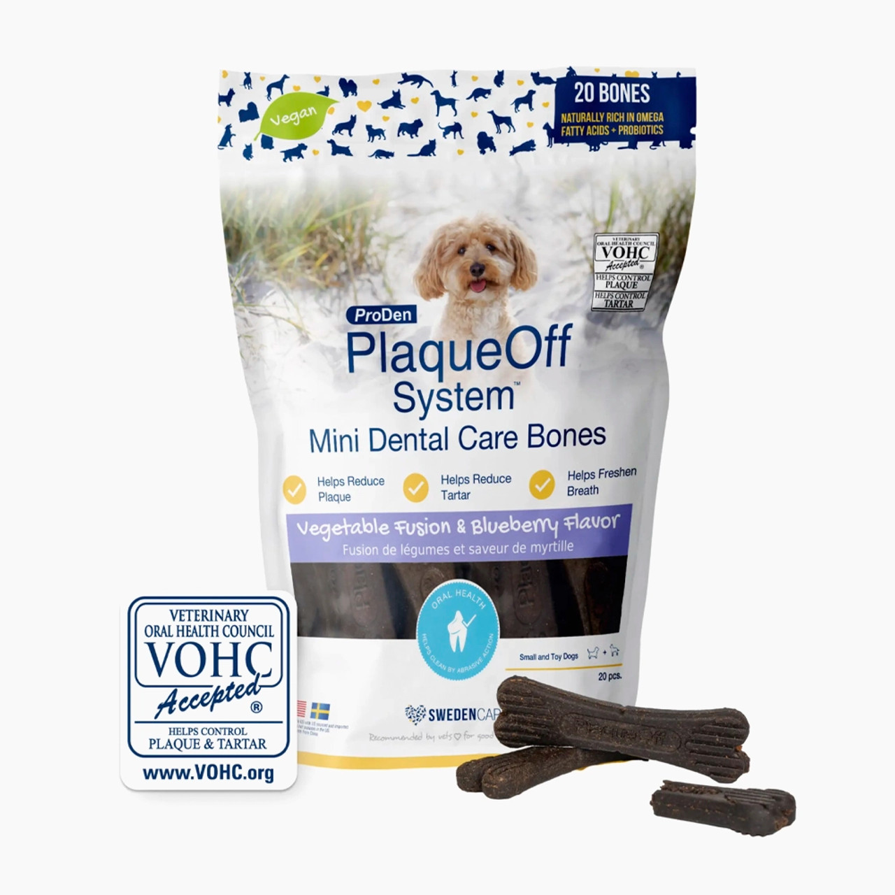 Mini Dental Care Bones - Vegetable Fusion & Blueberry Flavor
