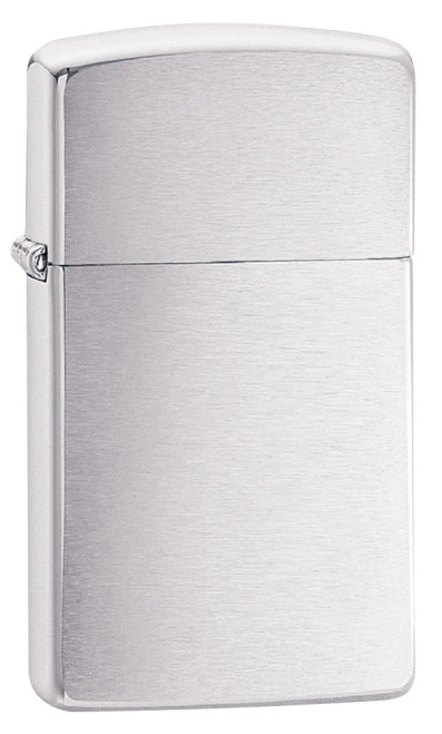 Slim Brush Finish Chrome Zippo Lighter Slim Brush Finish Chrome Zippo Lighter