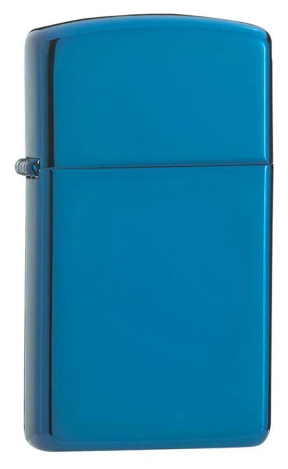 Slim High Polish Blue Zippo Lighter Slim High Polish Blue Zippo Lighter