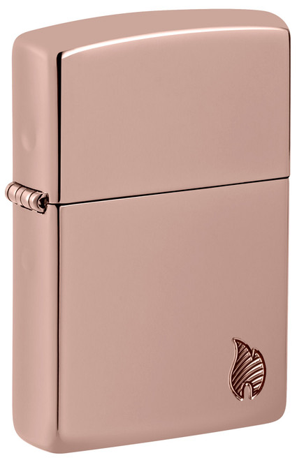 Armor High Polish Rose Gold Flame Design Zippo Lighter Armor High Polish Rose Gold Flame Design Zippo Lighter