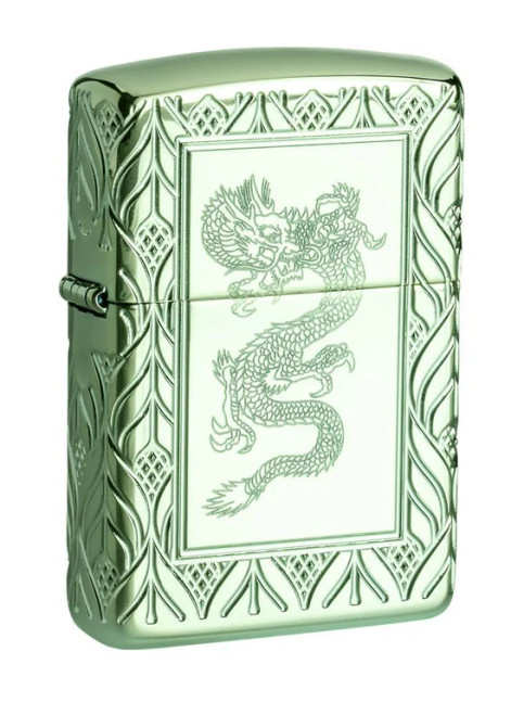 Armor High Polish Green Elegant Dragon Zippo Lighter Armor High Polish Green Elegant Dragon Zippo Lighter