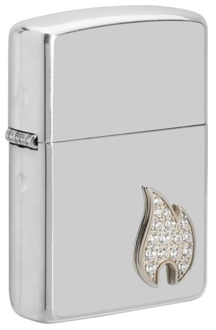Sterling Silver Flame Emblem Zippo Lighter Sterling Silver Flame Emblem Zippo Lighter
