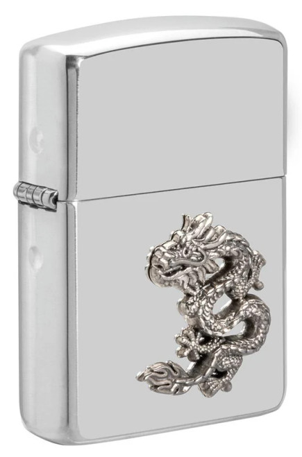 Chinese Dragon Sterling Silver Emblem Zippo Lighter Chinese Dragon Sterling Silver Emblem Zippo Lighter