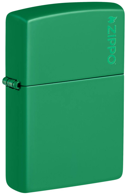 Classic Green Matte Zippo Logo Lighter Classic Green Matte Zippo Logo Lighter