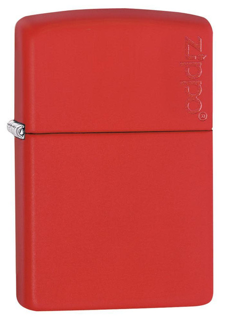 Classic Red Matte Zippo Logo Lighter Classic Red Matte Zippo Logo Lighter