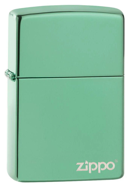 Classic High Polish Green Zippo Logo Lighter Classic High Polish Green Zippo Logo Lighter